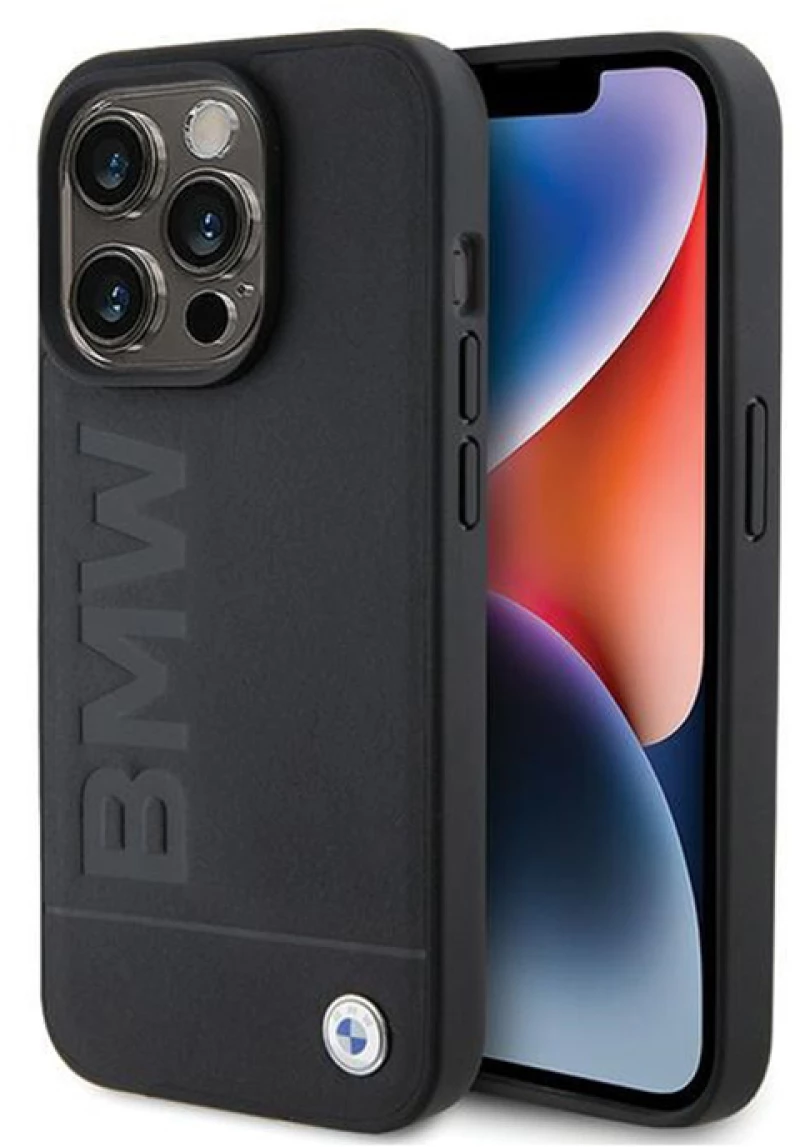BMW Leather Hot Stamp - Case for iPhone 15 Pro Max (black)