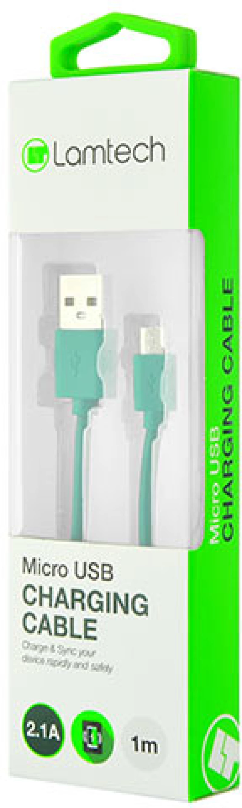 LAMTECH DATACABLE MICRO USB 1m GREEN