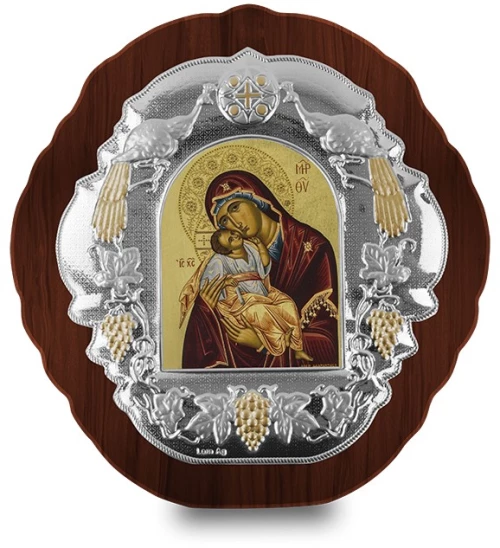 Ασημένια εικόνα ΓΛΥΚΟΦΙΛΟΥΣΑ ΑΓΙΟΓΡΑΦΙΑ 22x21cm