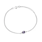 Βραχιόλι Senza Silver 925, δάκρυ με μωβ ζιργκόν SSR2795-9SR