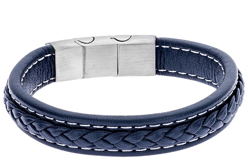 Βραχιόλι Senza Men`s Steel Leather Strap SSD3689
