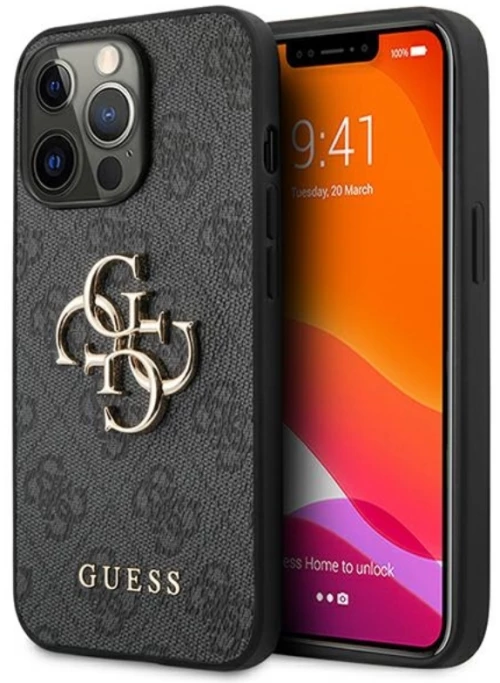 Guess 4G Big Metal Logo - Case for iPhone 13 Pro Max (Grey)