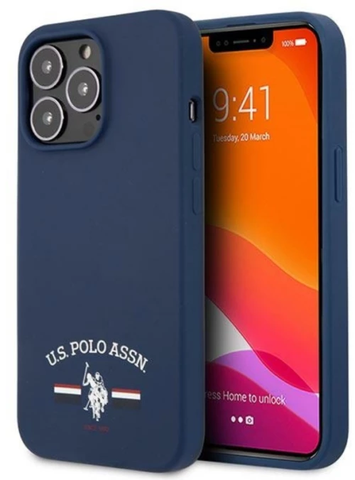 US Polo Assn Silicone Logo - Case for iPhone 13 Pro Max (Navy blue)