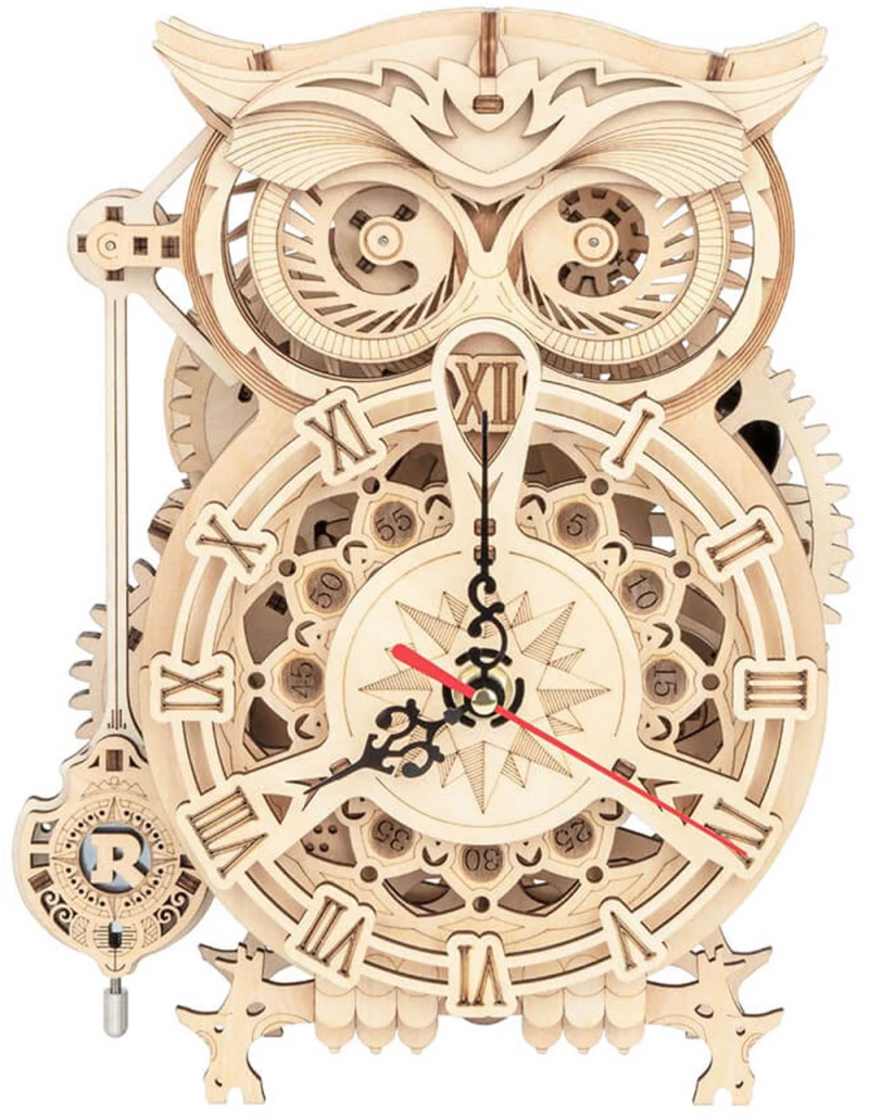 3D Ξύλινη κατασκευή, Owl Clock - Robotime