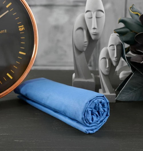 Σεντόνια Μονόχρωμα Λάστιχο Angel - Malibu Blue, Μονό λάστιχο (105x200+25)