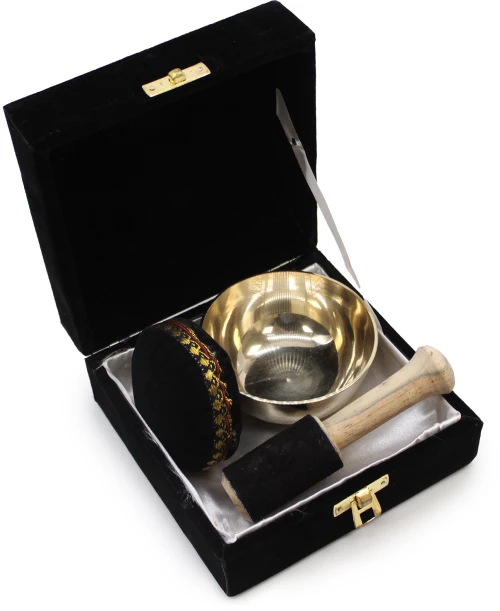 Gift Set Μπολ Διαλογισμού - Tibetan Singing Bowl Black 9cm