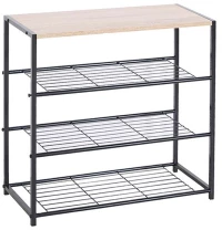 LIBERTA RAIL 3 ΠΑΠΟΥΤΣΟΘΗΚΗ 3ΡΑΦΙΑ SONOMA ΜΑΥΡΟ 63x30xH63cm