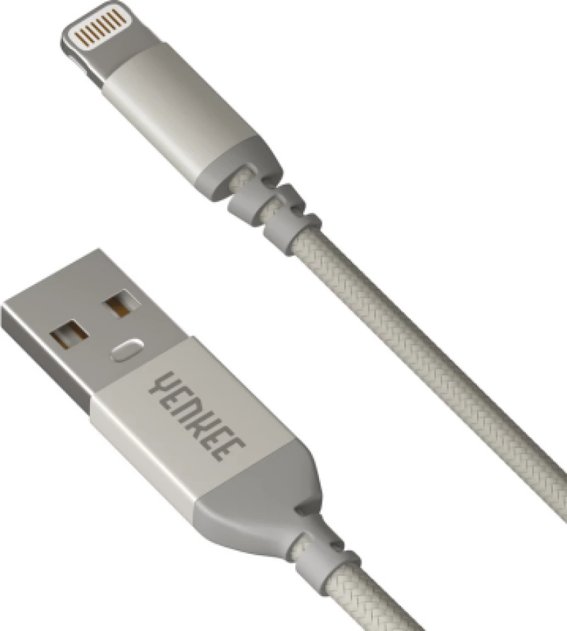 YENKEE YCU 611 SR MFi Braided Καλώδιο Lightning Φόρτισης-Δεδομένων 1μ, Γκρι