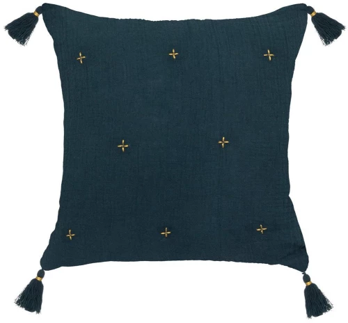 Μαξιλάρι Polycotton μπλε πετρόλ 40x40