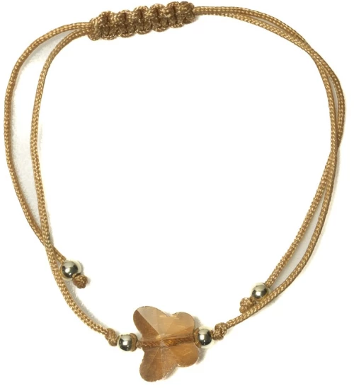 Βραχιόλι Μακραμέ με σχέδιο Πεταλούδα 18-004 Μπεζ Μπεζ