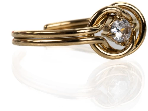 Γυναικείο Δακτυλίδι Με Σχέδιο Strass 18134-208 Χρυσο Χρυσό