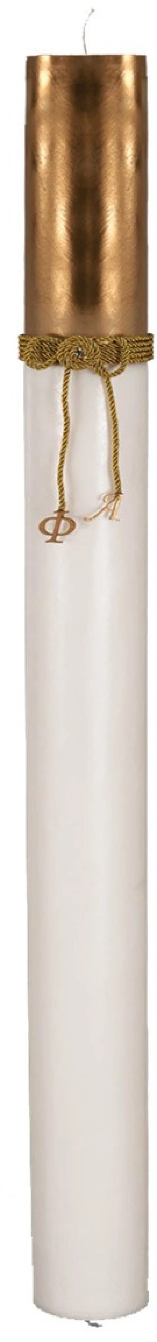 Λαμπάδα Γάμου Κούφιο Κερί 12x140cm NK008 (2ΤΜΧ.) Λευκό Με Βάση