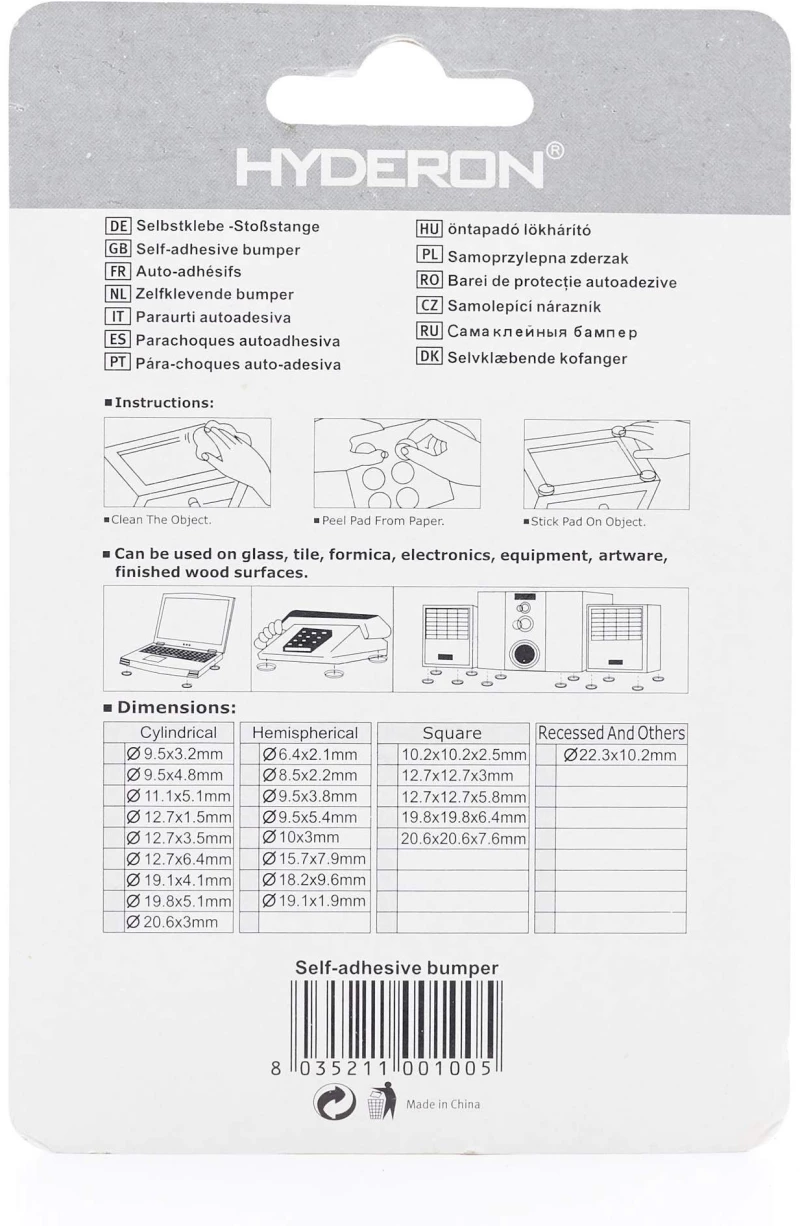 HYDERON BUMPER 18mm 9PCS