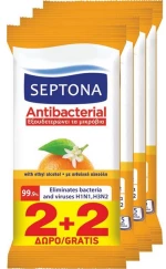 Septona Αντιβακτηριδιακά Μαντηλάκια Πορτοκάλι 4x15τμχ