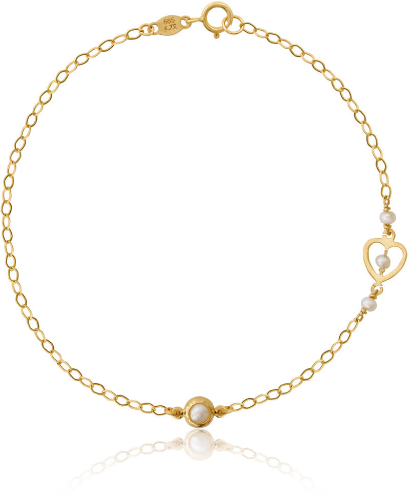 Χρυσό βραχιόλι με μαργαριτάρι 14Κ
