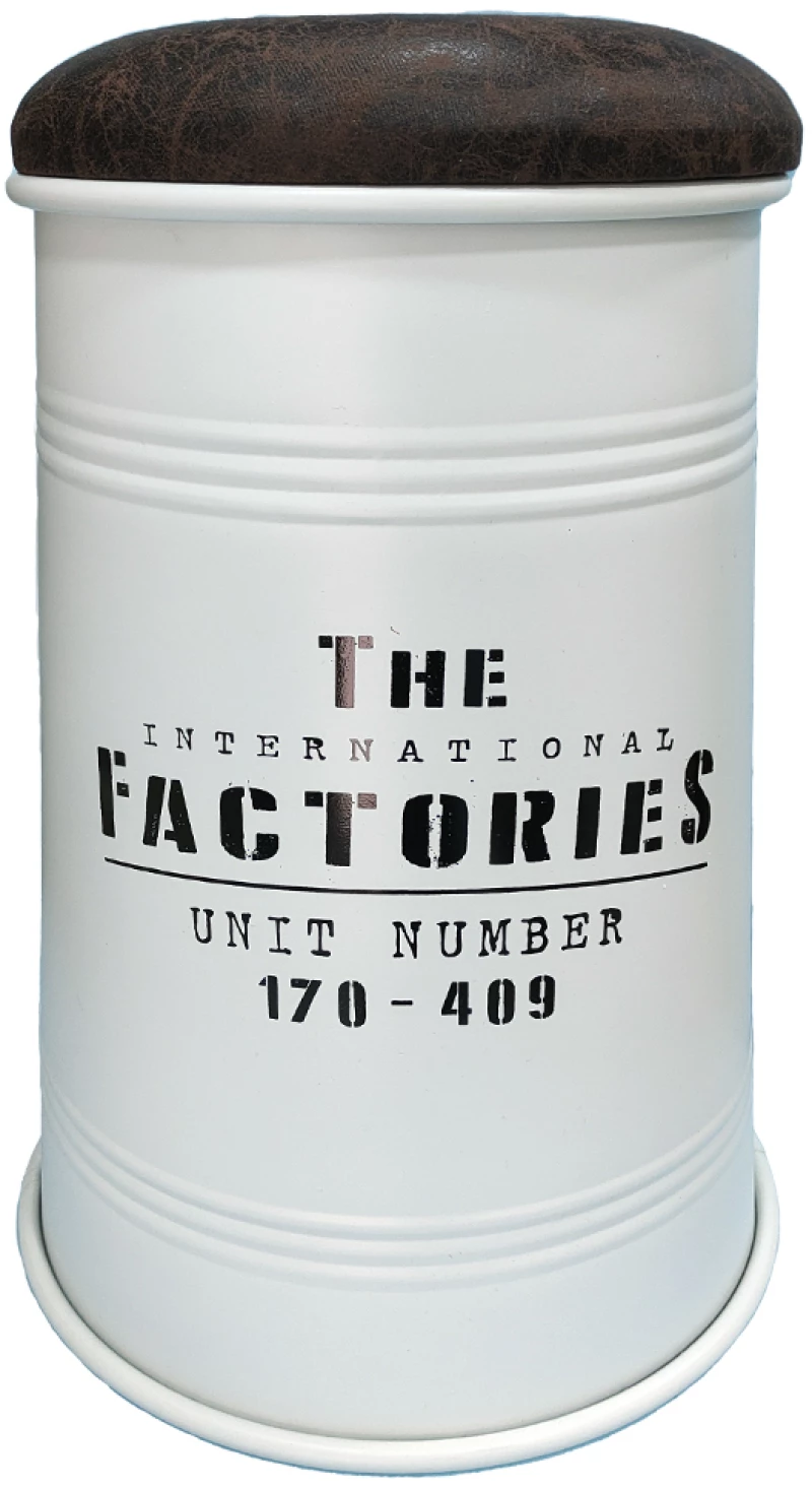 Σκαμπώ Joao λευκό μεταλλικό "Factories" 47cm Marva  192924Β