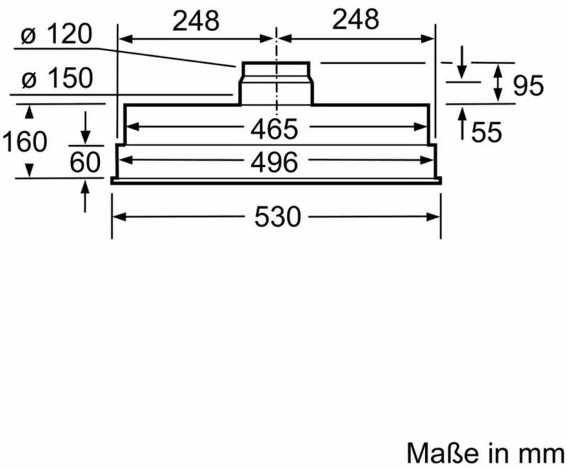 Συμβατικός Απορροφητήρας Neff DBM60A 206W 618 m3/h Ασημί (53 cm)