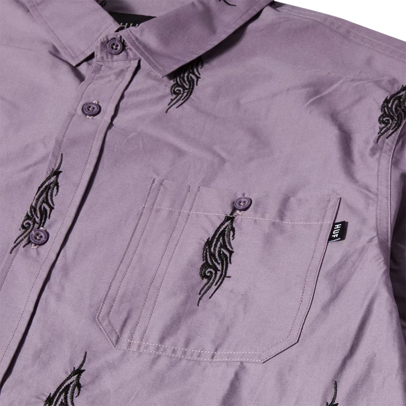 HUF Larkin Embroidered Work Shirt Dusty Purple