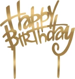 Cake Topper happy birthday 3 ΧΡΥΣΟ ΚΑΘΡΕΠΤΗΣ