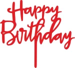 Cake Topper happy birthday 5 ΚΟΚΚΙΝΟ