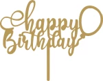 Cake Topper happy ballon ΧΡΥΣΟ