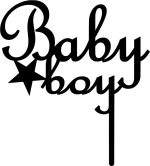 Cake Topper Baby Boy ΜΑΥΡΟ