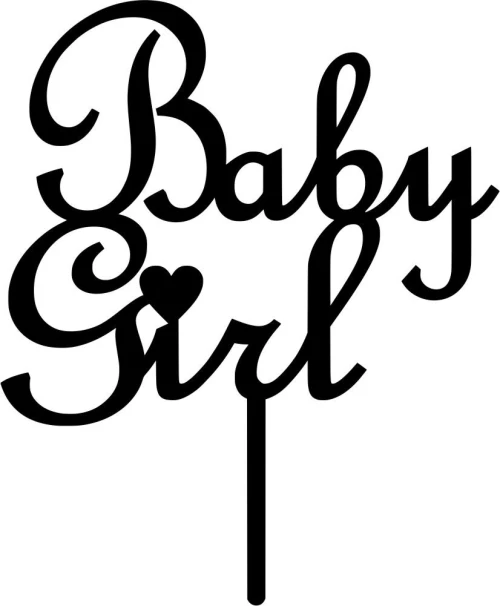 Cake Topper Baby Girl ΜΑΥΡΟ