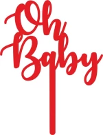 Cake Topper Oh Baby ΚΟΚΚΙΝΟ