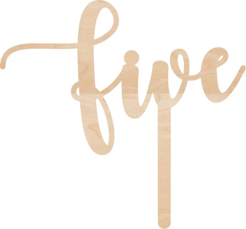 Cake Topper Five ΞΥΛΟ
