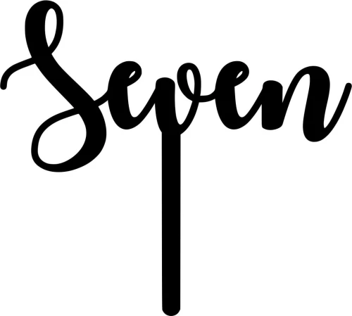 Cake Topper Seven ΜΑΥΡΟ