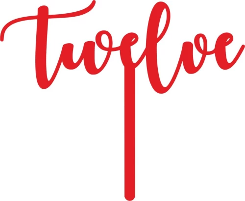 Cake Topper Twelve ΚΟΚΚΙΝΟ