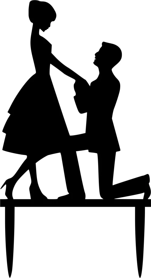 Cake Topper Wedding 1 ΜΑΥΡΟ