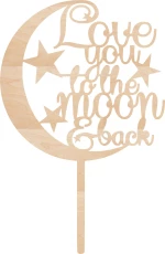 Cake Topper Moon ΞΥΛΟ