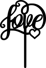 Cake Topper Love 4 ΜΑΥΡΟ
