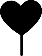 Cake Topper Heart ΜΑΥΡΟ