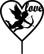 Cake Topper Love 5 ΜΑΥΡΟ