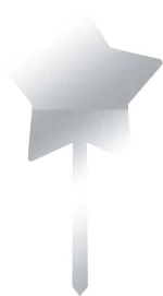 Cake Topper Star ΑΣΗΜΙ ΚΑΘΡΕΠΤΗΣ