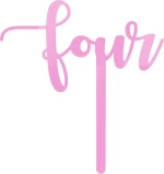 Cake Topper Four ΡΟΖ ΚΑΘΡΕΠΤΗΣ
