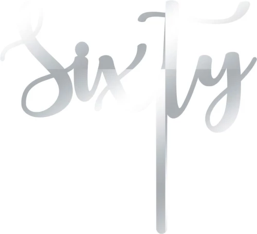 Cake Topper Sixty ΑΣΗΜΙ ΚΑΘΡΕΠΤΗΣ