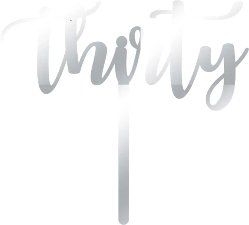 Cake Topper thirty ΑΣΗΜΙ ΚΑΘΡΕΠΤΗΣ