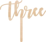 Cake Topper Three ΞΥΛΟ