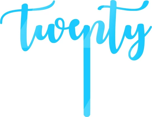 Cake Topper Twenty ΓΑΛΑΖΙΟ ΚΑΘΡΕΠΤΗΣ