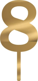 Cake Topper 8 ΧΡΥΣΟ ΚΑΘΡΕΠΤΗΣ