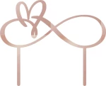 Cake Topper Heart 4 ROZE GOLD ΚΑΘΡΕΠΤΗΣ