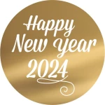 Disc Topper Happy new year 2024 12 τμχ ΡΟΖ ΚΑΘΡΕΠΤΗΣ
