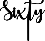 Cake Topper Sixty ΜΑΥΡΟ