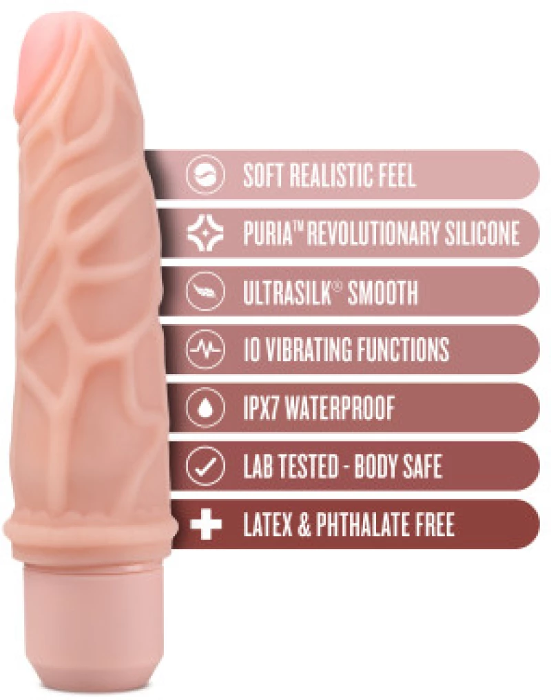 DR SKIN Dr Robert silicone vibrating dildo Beige 19 x 4.4 cm