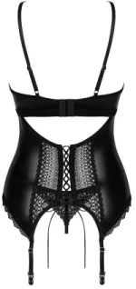 Plus size Obsessive Norides corset and thong Black