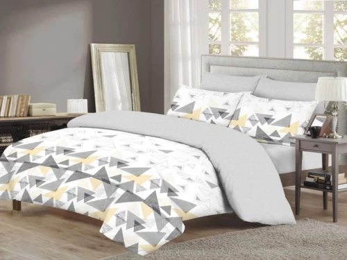 Σετ Σεντόνια Βαμβακερά Λευκά Patchwork Γαρύφαλλο - 240x260cm