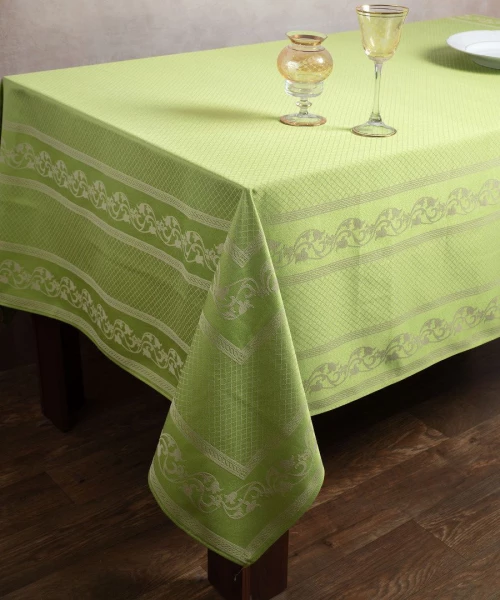 Ζακάρ τραπεζομάντηλο 1385 (154cm x 213cm) πράσινο Silk Fashion